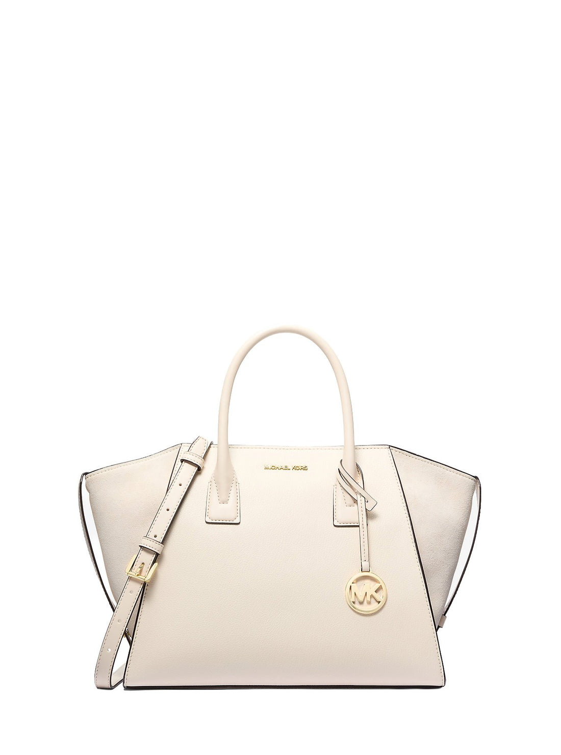 Michael Kors Handtasche Damen Avril Large Leather and Suede Satchel LT CREAM 35F4G4VS3L Thumbnail 