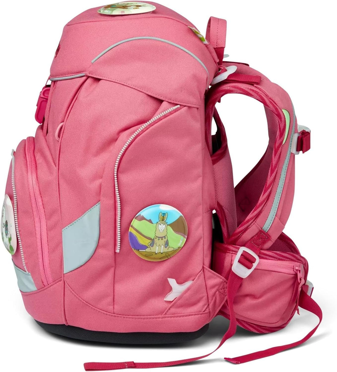Schulrucksack Set Pack 6tlg. Lamas in Bärjamas Eco Hero Edition Rosa Thumbnail 