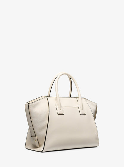 Michael Kors Handtasche Damen Avril Large Leather and Suede Satchel LT CREAM 35F4G4VS3L
